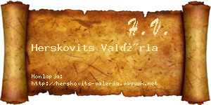 Herskovits Valéria névjegykártya